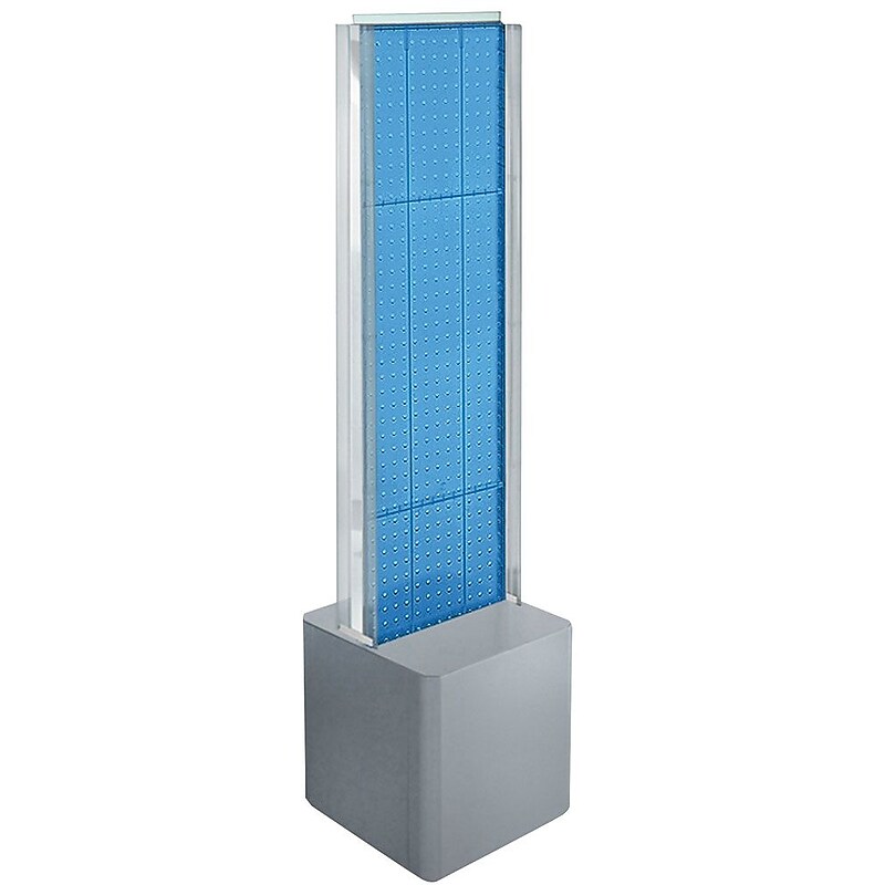 Two-Sided Pegboard Floor Display, 13.5"W x 44"H, Blue (700728-BLU) image 1