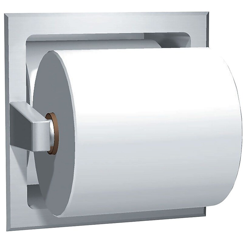 ASI® Recessed Toilet Tissue Holder, Satin Stainless Steel, 6 1/4"H x 6 1/4"L image 1