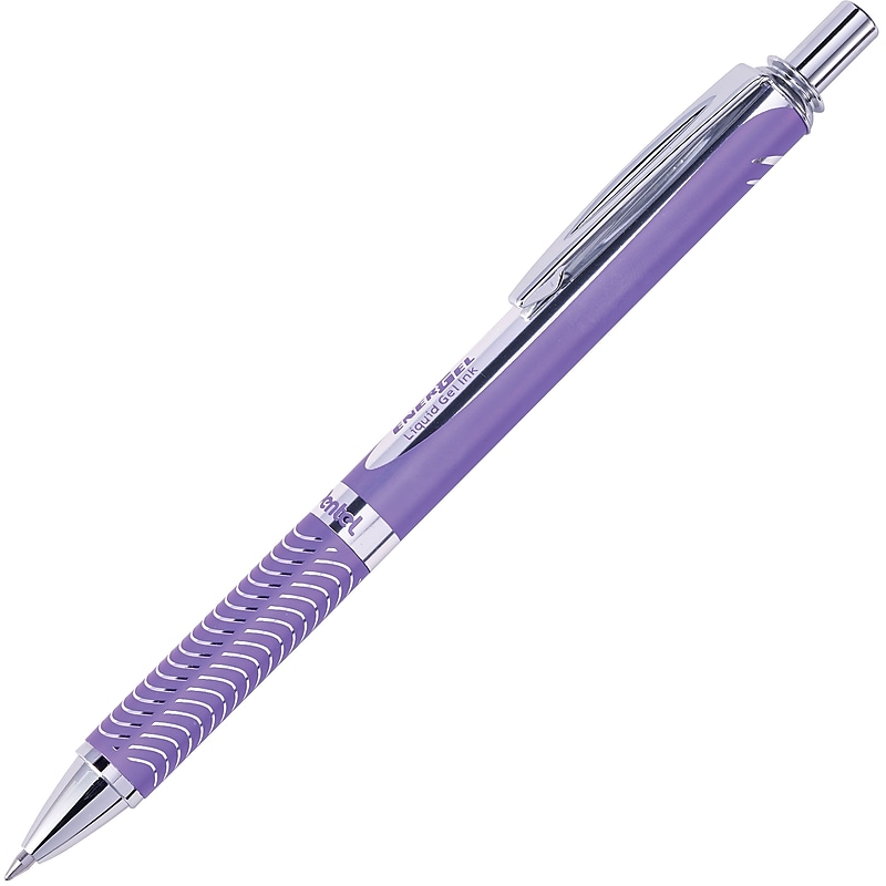 Pentel EnerGel Alloy RollerBall Retractable Gel Pen, Medium Point, Purple Ink (BL407V-V) image 1