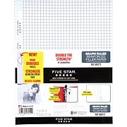 Five Star Reinforced Graph Ruled Filler Paper, 8 1/2" x 11", White, 100 Sheets/Pack (17012)