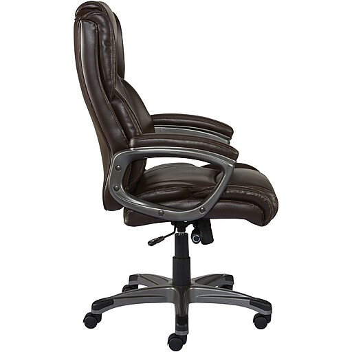 Staples Washburn Bonded Leather Office Chair, Brown Staples