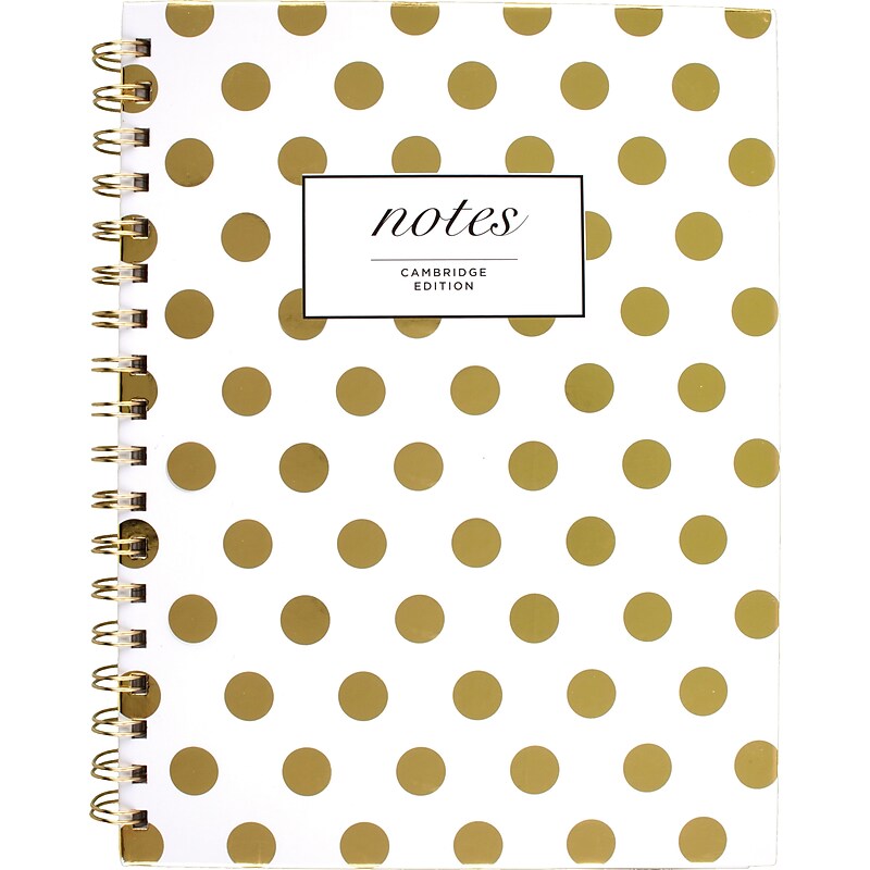 Cambridge 1-Subject Professional Notebooks, 7" x 9.5", Wide Ruled, 80 Sheets, Gold (59016) image 1