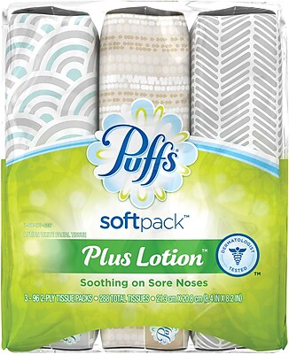UPC 037000967415 product image for Puffs Plus Lotion Facial Tissues, 3 Softpacks, 96 Tissues per Softpack,Size: 3x | upcitemdb.com