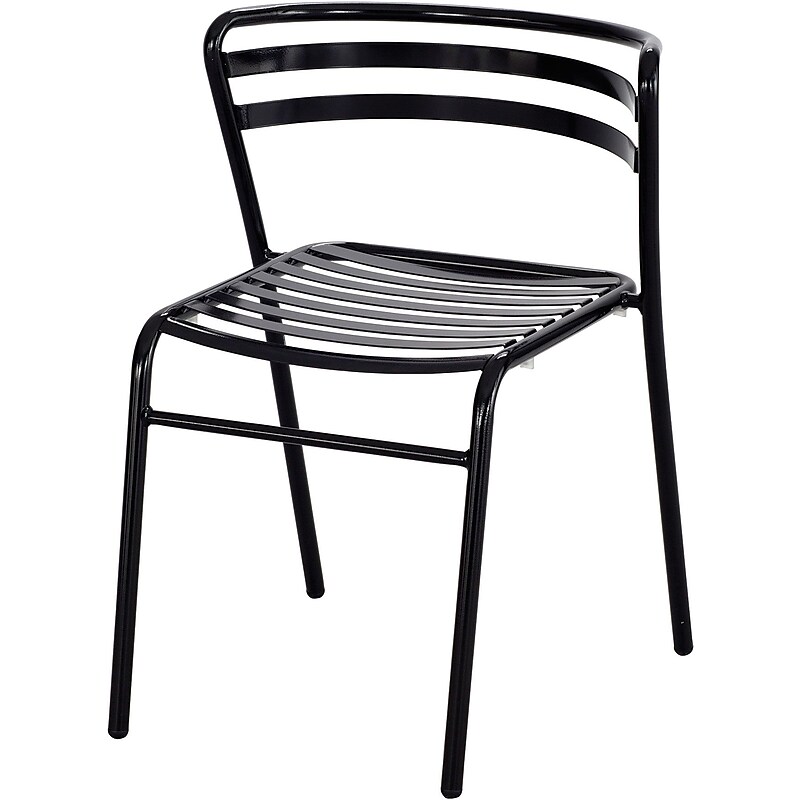 Safco CoGo Steel Outdoor/Indoor Stacking Chair, Black, 2/Carton (4360BL) image 1