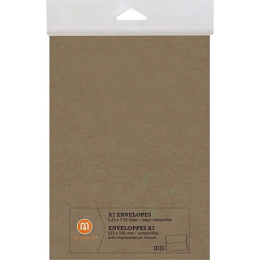 Shop Staples for M by Staples®, Envelopes, A7, Kraft, 10/pack, (16193)