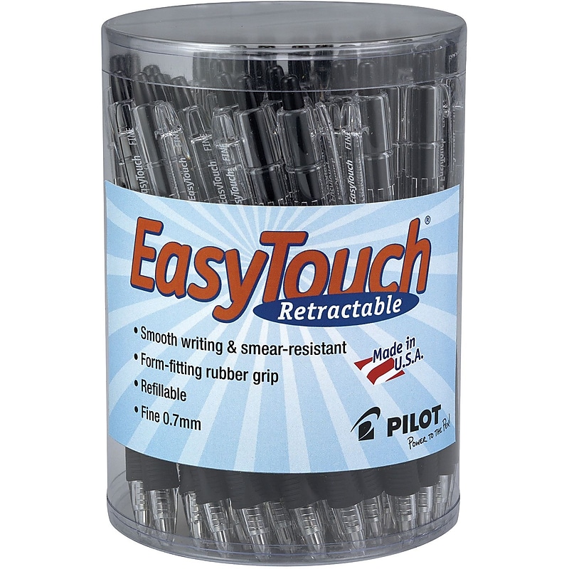 Pilot EasyTouch Retractable Ballpoint Pens, Fine Point, Black Ink, 36/Pack (54058) image 1