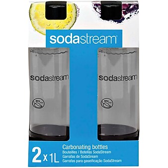 SodaStream Carbonating Bottle Twin Pack, Clear/Black (1042221010)
