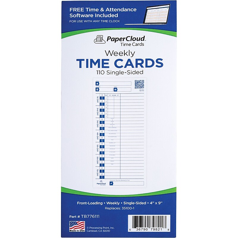 PaperCloud Weekly, Single Sided, 4 x 9, 110 pk, (TB776111) image 1