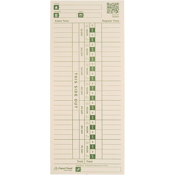 PaperCloud Weekly, Single Sided, 3 1/2 x 9, 220 pk