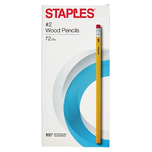 STAPLES® 2 WOOD PENCILS YELLOW 72PK (10434) Staples