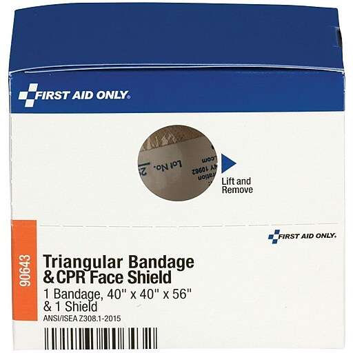 First Aid Only® Triangular Sling/Bandage & CPR Breathing Barrier (90643