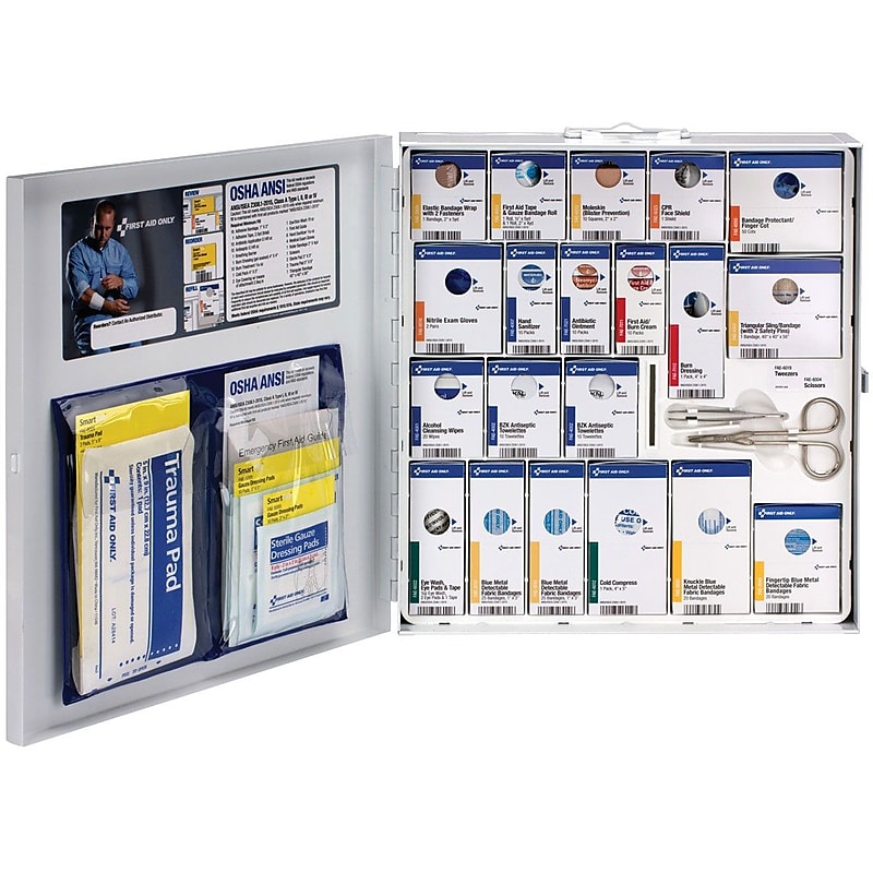 SmartCompliance Food Service Metal First Aid Cabinet without Medication, ANSI Class A, 50 People, 261 Pieces (746006-021) image 1