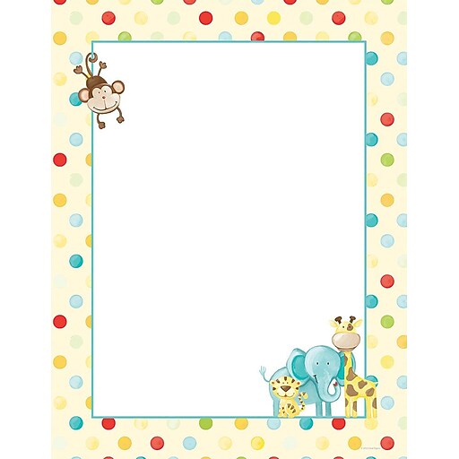 Great Papers! Baby Zoo Animals Letterhead 8.5" x 11", 80/Count (2013163