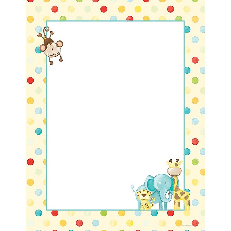 Great Papers! Baby Zoo Animals Letterhead 8.5" x 11", 80/Count (2013163) image 1
