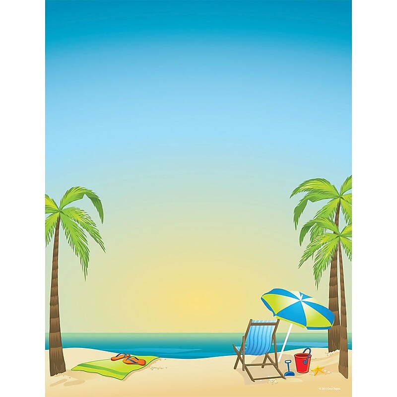 Great Papers! By The Beach Letterhead, Multicolor, 80/Pack (2013175) image 1