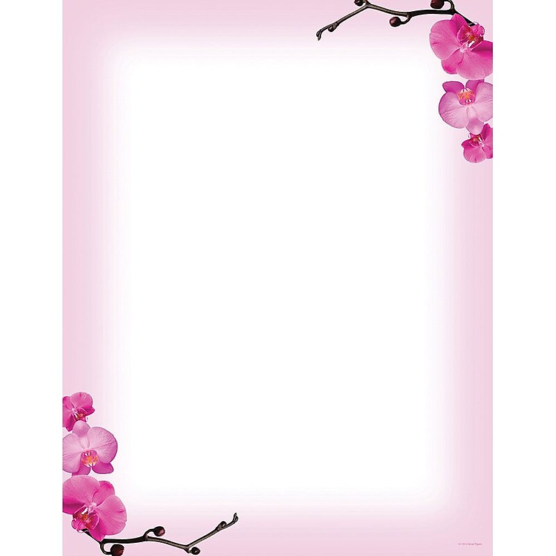 Great Papers! Pink Orchids Letterhead 8.5" x 11" 80 count (2013191) image 1
