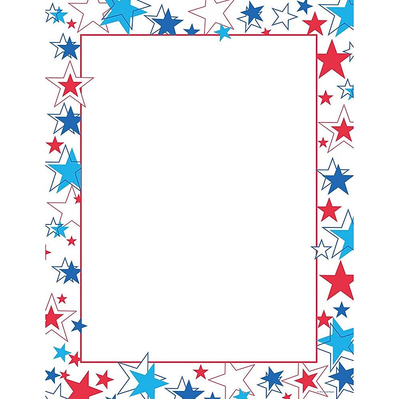 Great Papers Red White & Blue Stars Letterhead, 80/Pack (2014246) image 1
