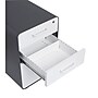 Poppin Stow 3-Drawer File Cabinet, Rolling Cabinet with Casters, Letter/Legal, Charcoal/White, 20"D (103698)~#|#~s1037053_sc7