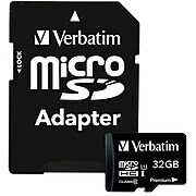 Verbatim 32GB microSDHC, UHS-I V10 U1 Class 10, Flash Memory Card with Adapter (44083)