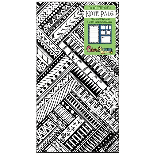 Download Adult Coloring Geo Aztec Sticky Note Organizer at Staples