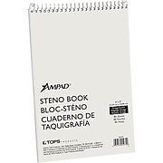 Ampad Steno Books, 6" x 9", Gregg Ruled, Greentint, 80 Sheets/Pad, 72 Pads/Carton (25-274)