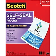 Scotch™ Self-Seal Laminating Pouches, Letter Size, 25 Pouches (LS854-25G-WM)