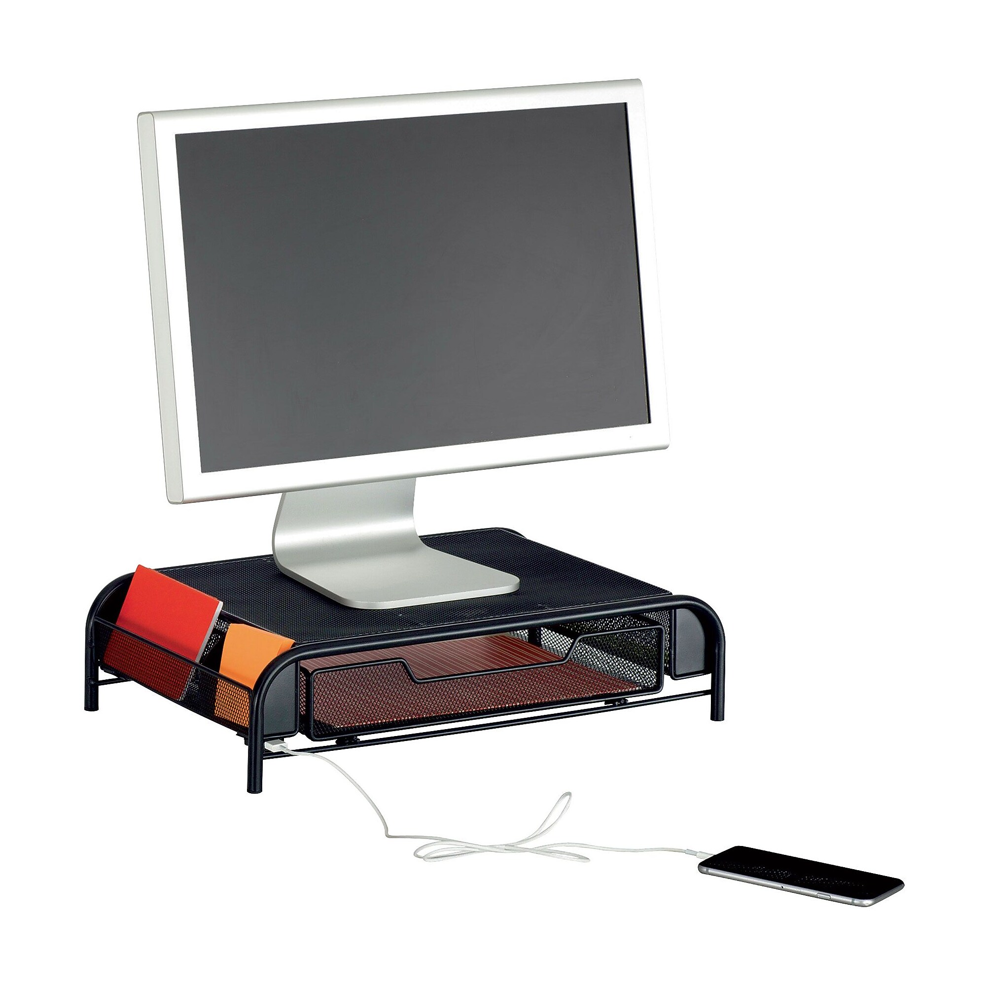Safco Onyx Powered Monitor Stand, Black (3230BL) Sansujyuku sansujyuku.com
