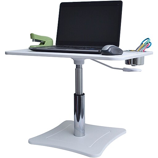 Victor Technology DC240W Height Adjustable Laptop Stand w/ Cup Holder, White at Staples