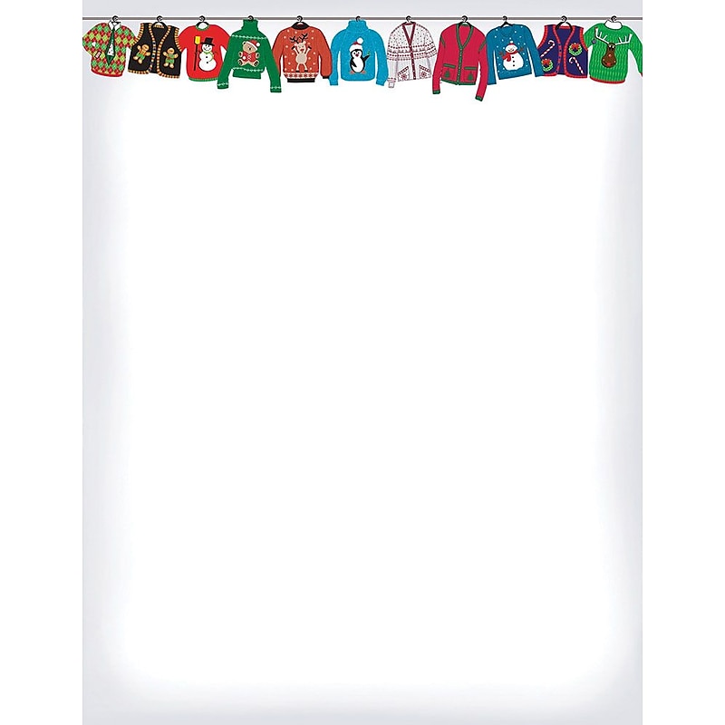 Great Papers! Holiday Stationery 8.5" x 11" Holiday Sweater 80 count (2015097) image 1