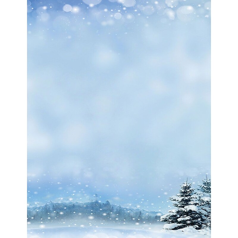 Great Papers! Beautiful Winter Holiday Letterhead, 8.5" x 11", Blue, 80/Pack (2015100) image 1