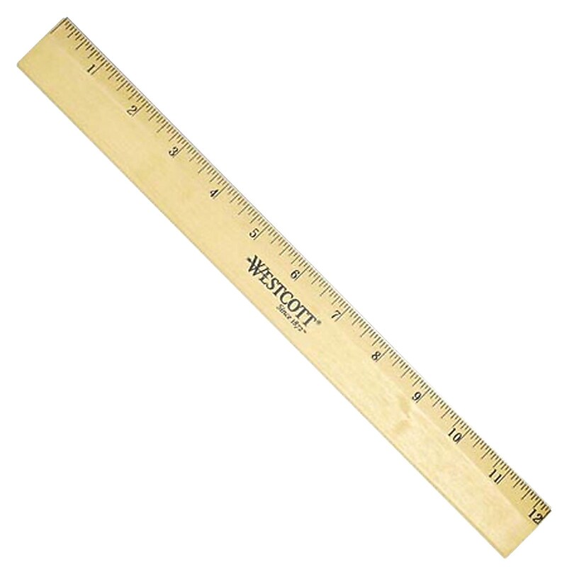 Westcott 12" Wood Standard Ruler (05011/55280) image 1