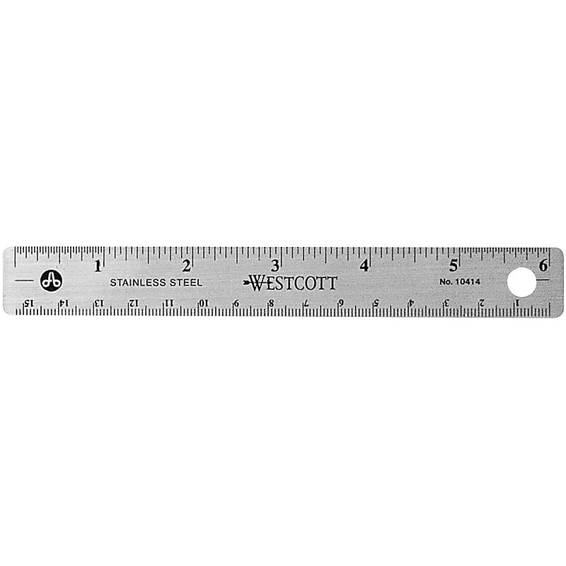 Westcott® Stainless Steel Rulers, 6" image 1