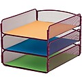 Safco Onyx Triple Tray Mesh Desk Organizer, Wine (3271WE)