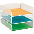 Safco Onyx Triple Tray Mesh Desk Organizer, White (3271WH)