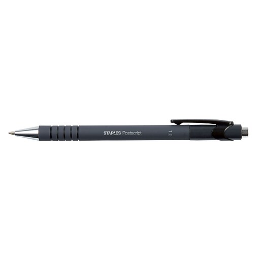 Staples Postscript™ Retractable Ballpoint Pens, Medium Point, Black, Dozen (18262) Staples