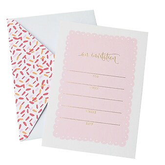 Gartner Studios Pink and Gold Foil Invite, 10 Count, 6" x 4" (83769)