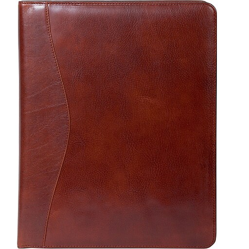 Scully® Genuine Italian Leather Letter Size Padfolio, Mahogany Brown at