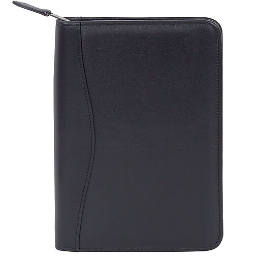 Scully Leather Padfolio with Zipper Closure, Black (5019Z1124F