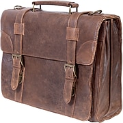Scully® Genuine Lamb Leather Satchel Briefcase, Antique Brown