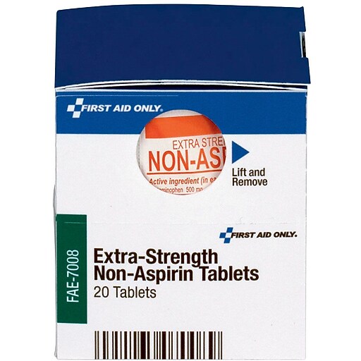 First Aid Only™ ExtraStrength NonAspirin (Acetaminophen), 10/Box (FAE