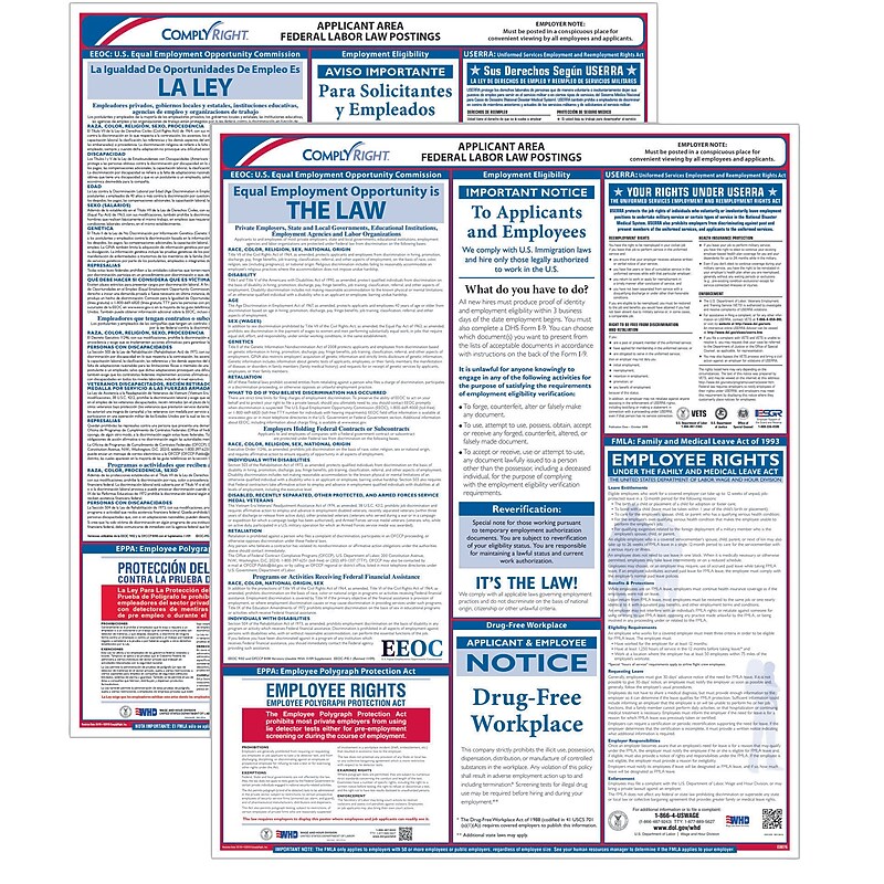 ComplyRight Federal Applicant Area Poster, Bilingual (E0076BIL) image 1
