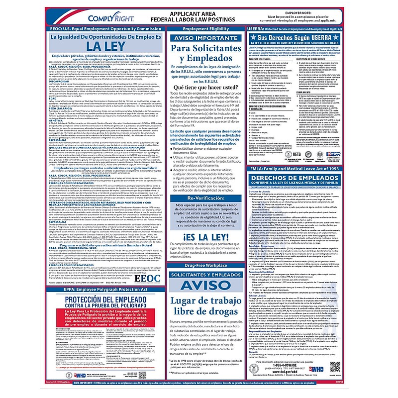 ComplyRight Federal Applicant Area Poster, Spanish (E0076S) image 1