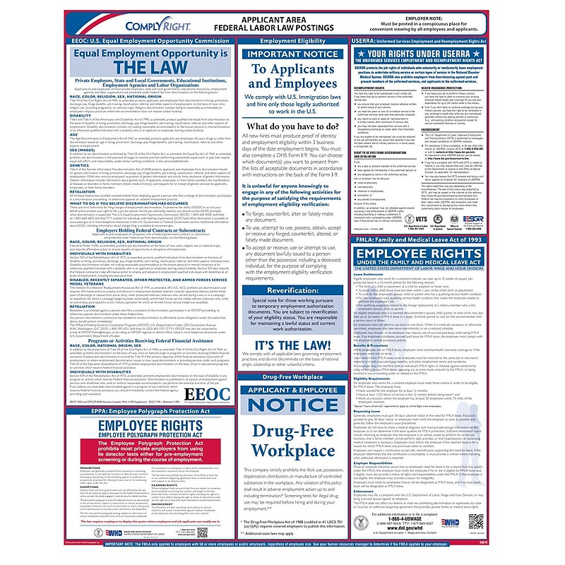 ComplyRight Federal Applicant Area Poster, English (E0076) image 1