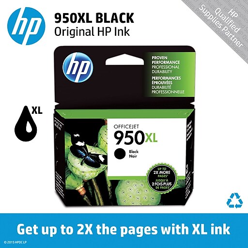 HP 950XL Ink Cartridge, HighYield Black (CN045AN140) Staples