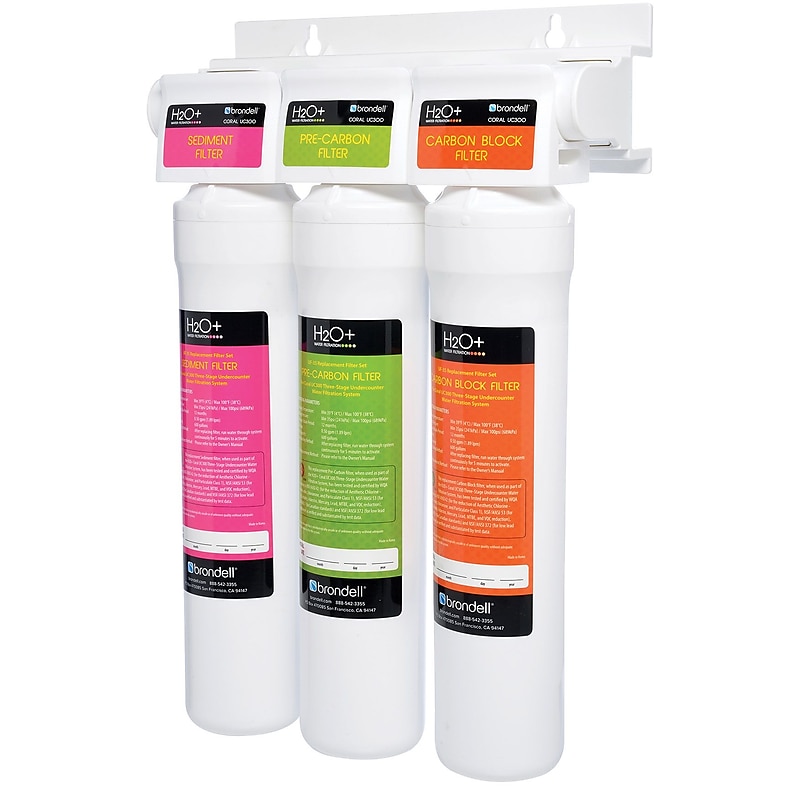 Brondell H2O+ Coral Three-Stage Undercounter Water Filtration System (UC300) image 1