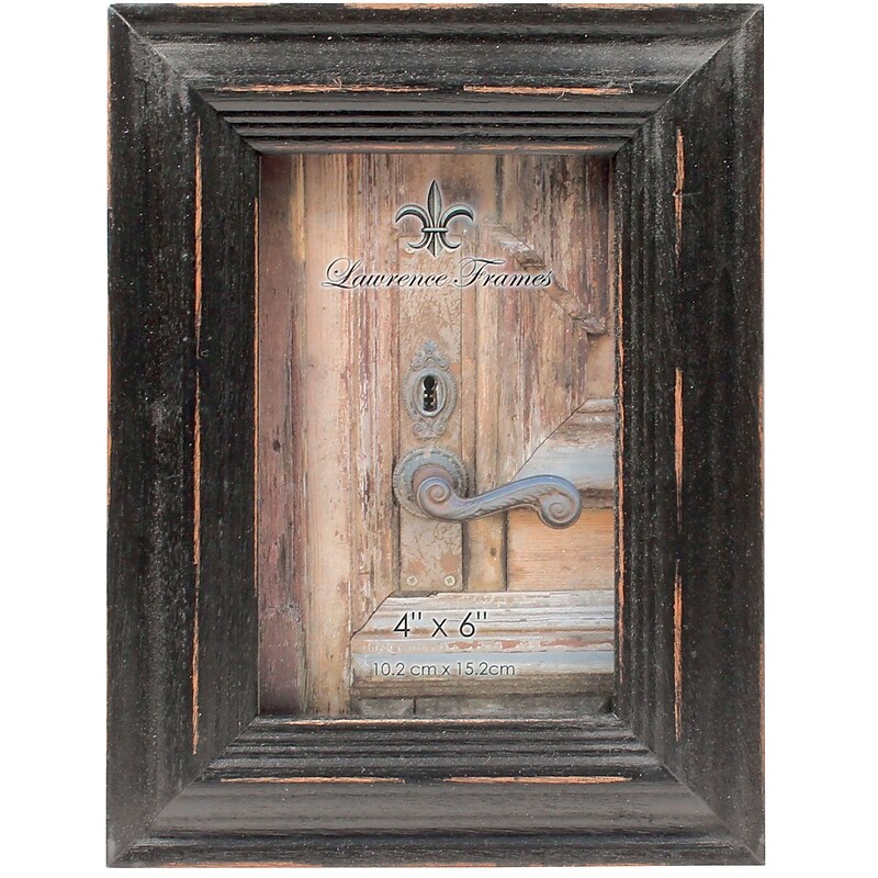Lawrence Frames 4x6 Weathered Black Wood Picture Frame image 1