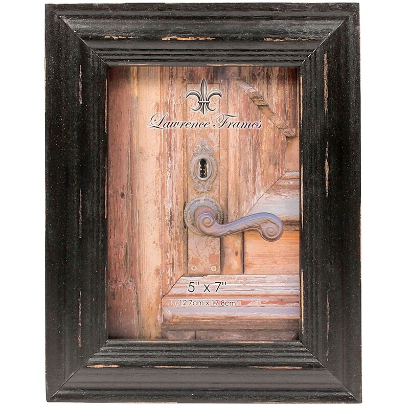 Lawrence Frames 5x7 Weathered Black Wood Picture Frame image 1