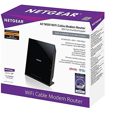 NETGEAR DOCSIS 3.0 16x4 AC1600 WiFi Cable Modem Router (C6250)