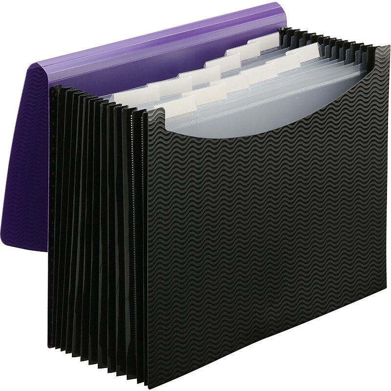 Smead Plastic Accordian File, 12 Pockets, Letter Size, Purple/Black (70862) image 1