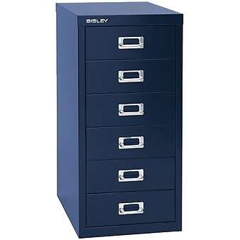 Bindertek Flat File Cabinet, 23.25"H x 11"W x 15"D, Navy Blue (MD6-NV)
